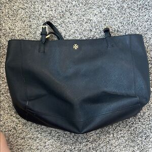 Tory Burch Black Tote with Gold Accents